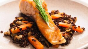 salmon lentils carrots 517467543